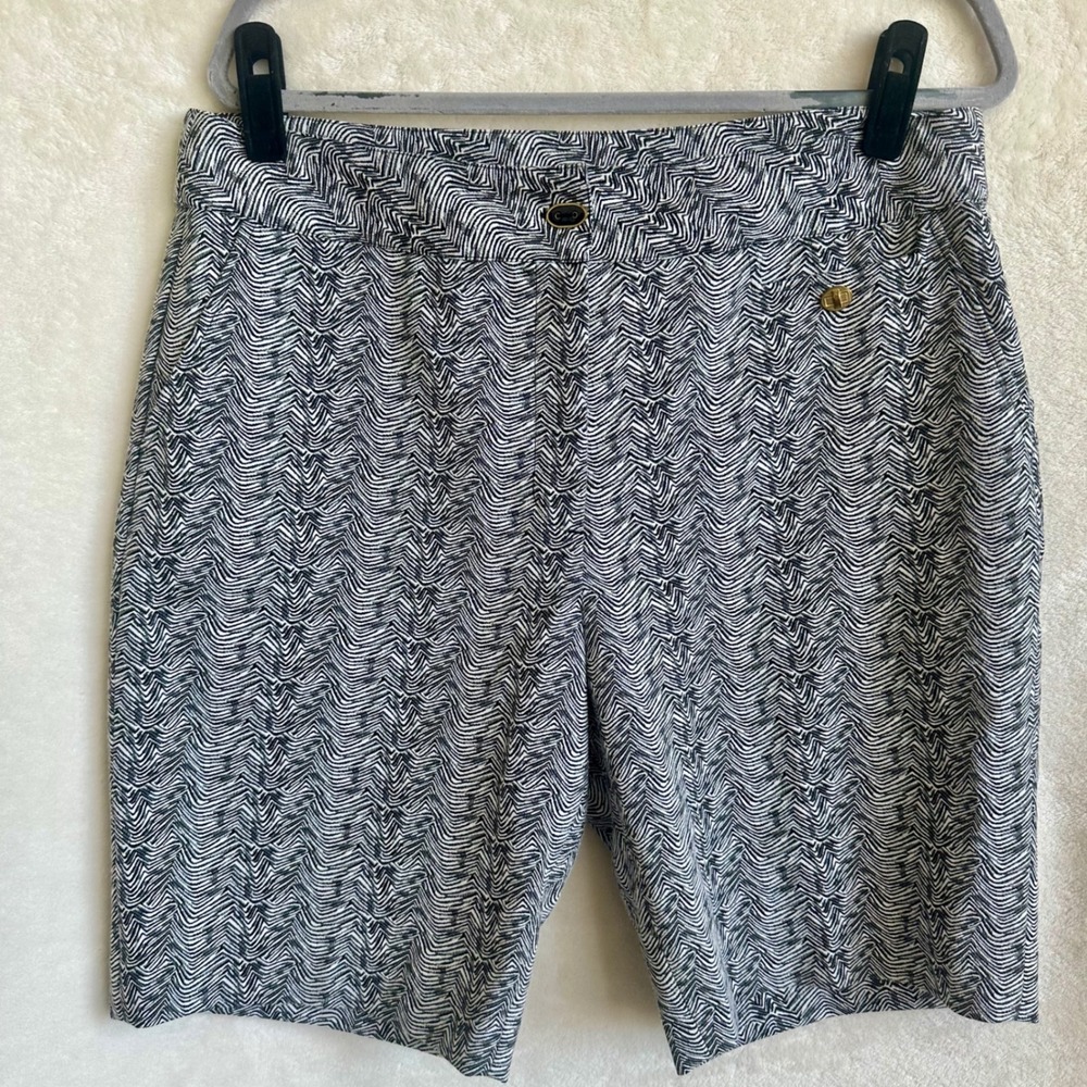 EP‎ Pro Golf Black White Geometric Chevron Print Active Bermuda Shorts 14